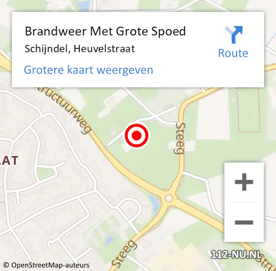 Locatie op kaart van de 112 melding: Brandweer Met Grote Spoed Naar Schijndel, Heuvelstraat op 14 april 2018 14:13