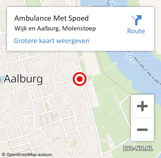 Locatie op kaart van de 112 melding: Ambulance Met Spoed Naar Wijk en Aalburg, Molenstoep op 22 februari 2014 03:28