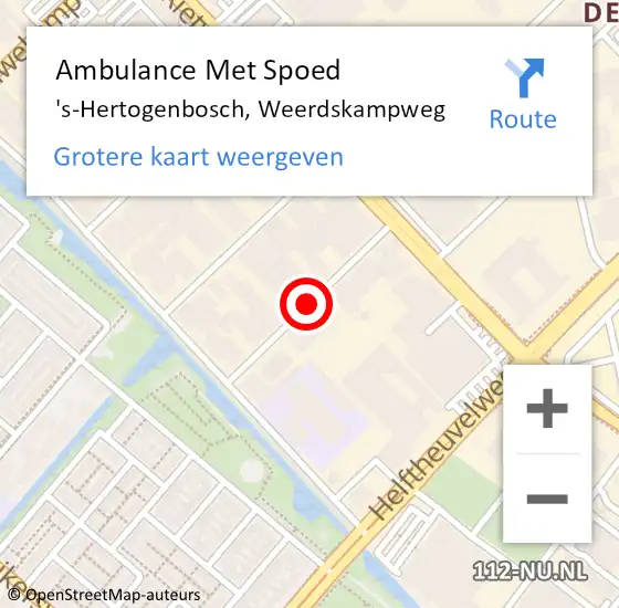 Locatie op kaart van de 112 melding: Ambulance Met Spoed Naar 's-Hertogenbosch, Weerdskampweg op 14 april 2018 14:20