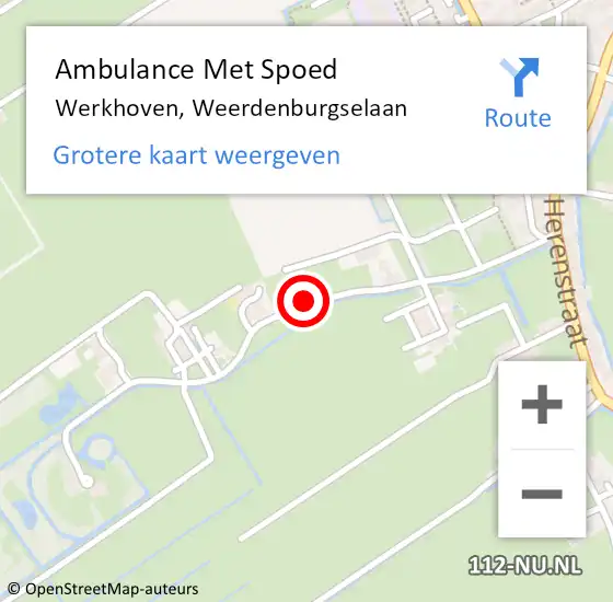 Locatie op kaart van de 112 melding: Ambulance Met Spoed Naar Werkhoven, Weerdenburgselaan op 14 april 2018 15:29