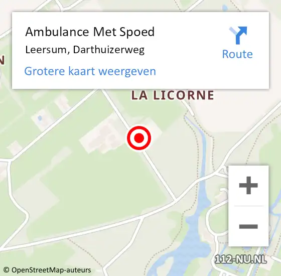 Locatie op kaart van de 112 melding: Ambulance Met Spoed Naar Leersum, Darthuizerweg op 14 april 2018 16:03