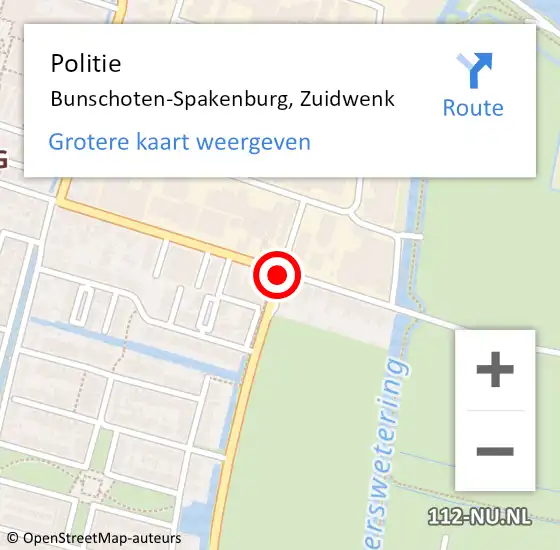 Locatie op kaart van de 112 melding: Politie Bunschoten-Spakenburg, Zuidwenk op 14 april 2018 16:23