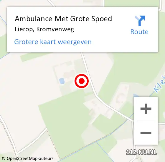 Locatie op kaart van de 112 melding: Ambulance Met Grote Spoed Naar Lierop, Kromvenweg op 14 april 2018 16:25