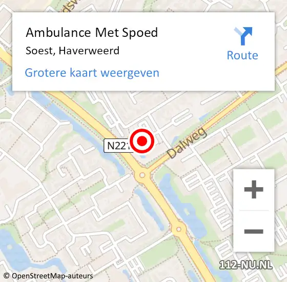 Locatie op kaart van de 112 melding: Ambulance Met Spoed Naar Soest, Haverweerd op 14 april 2018 18:36