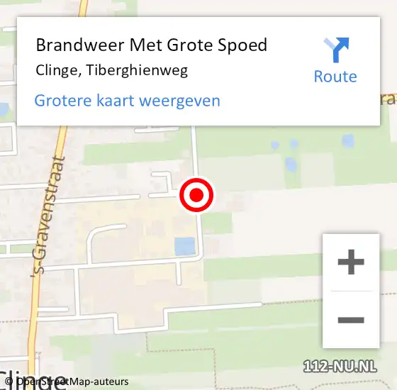 Locatie op kaart van de 112 melding: Brandweer Met Grote Spoed Naar Clinge, Tiberghienweg op 14 april 2018 20:42