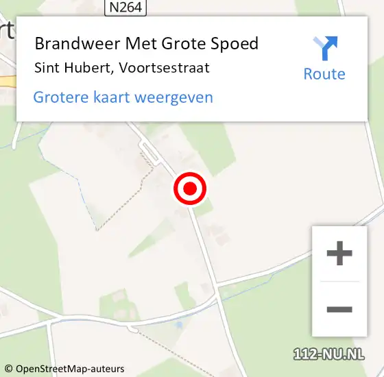 Locatie op kaart van de 112 melding: Brandweer Met Grote Spoed Naar Sint Hubert, Voortsestraat op 14 april 2018 21:04