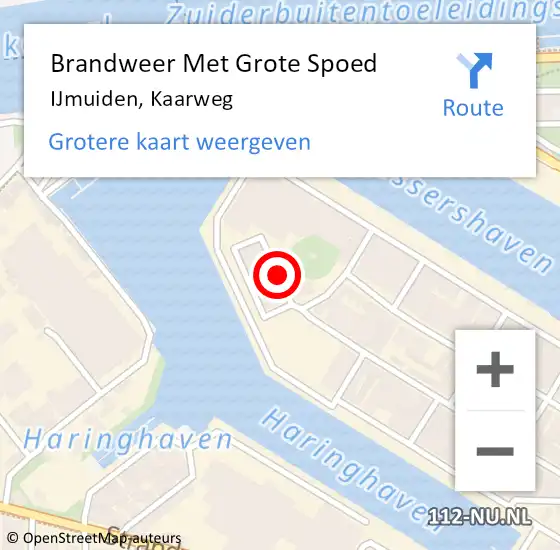 Locatie op kaart van de 112 melding: Brandweer Met Grote Spoed Naar IJmuiden, Kaarweg op 14 april 2018 21:33