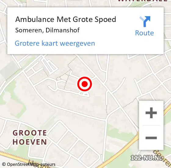 Locatie op kaart van de 112 melding: Ambulance Met Grote Spoed Naar Someren, Dilmanshof op 14 april 2018 23:03