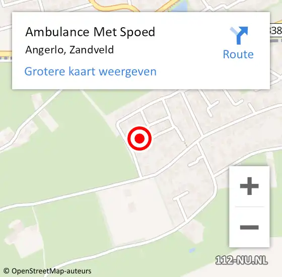 Locatie op kaart van de 112 melding: Ambulance Met Spoed Naar Angerlo, Zandveld op 22 februari 2014 06:42