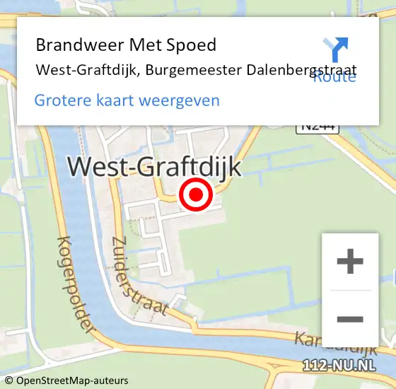 Locatie op kaart van de 112 melding: Brandweer Met Spoed Naar West-Graftdijk, Burgemeester Dalenbergstraat op 14 april 2018 23:59