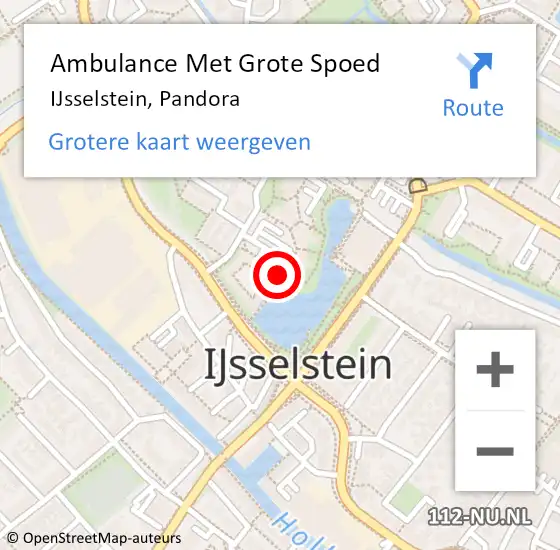 Locatie op kaart van de 112 melding: Ambulance Met Grote Spoed Naar IJsselstein, Pandora op 15 april 2018 00:50