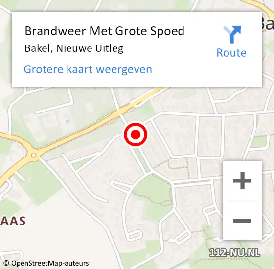 Locatie op kaart van de 112 melding: Brandweer Met Grote Spoed Naar Bakel, Nieuwe Uitleg op 15 april 2018 00:53