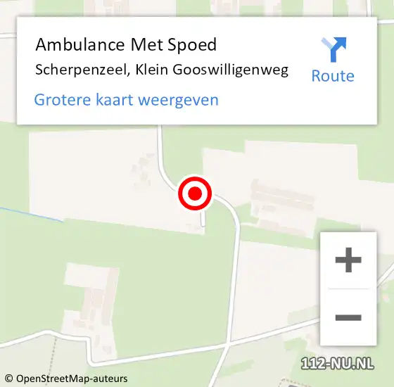 Locatie op kaart van de 112 melding: Ambulance Met Spoed Naar Scherpenzeel, Klein Gooswilligenweg op 15 april 2018 03:04