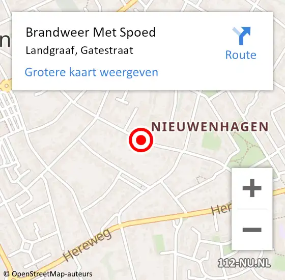 Locatie op kaart van de 112 melding: Brandweer Met Spoed Naar Landgraaf, Gatestraat op 15 april 2018 03:28