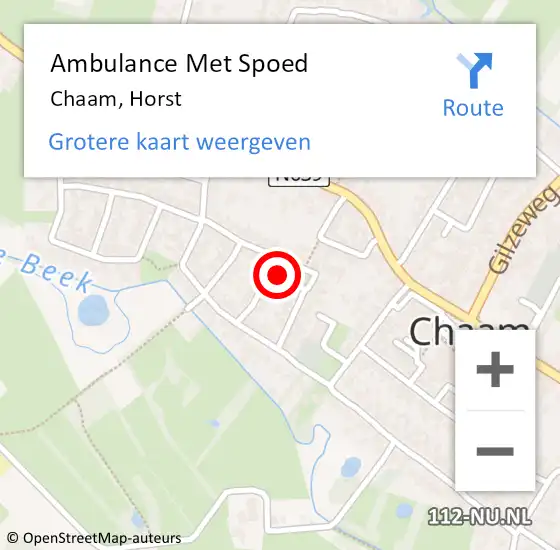 Locatie op kaart van de 112 melding: Ambulance Met Spoed Naar Chaam, Horst op 15 april 2018 08:41