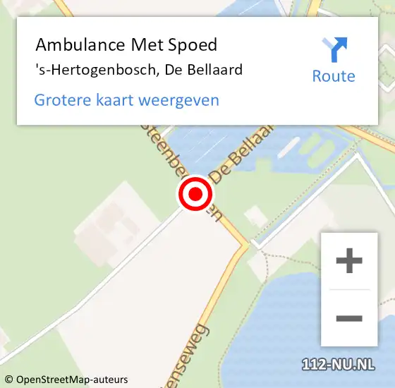 Locatie op kaart van de 112 melding: Ambulance Met Spoed Naar 's-Hertogenbosch, De Bellaard op 15 april 2018 11:08