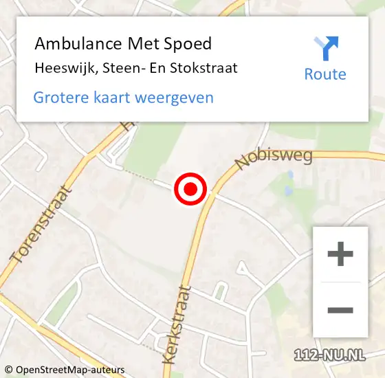 Locatie op kaart van de 112 melding: Ambulance Met Spoed Naar Heeswijk, Steen- En Stokstraat op 15 april 2018 12:51