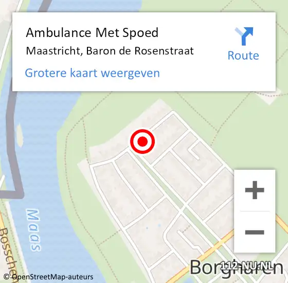 Locatie op kaart van de 112 melding: Ambulance Met Spoed Naar Maastricht, Baron de Rosenstraat op 22 februari 2014 08:28