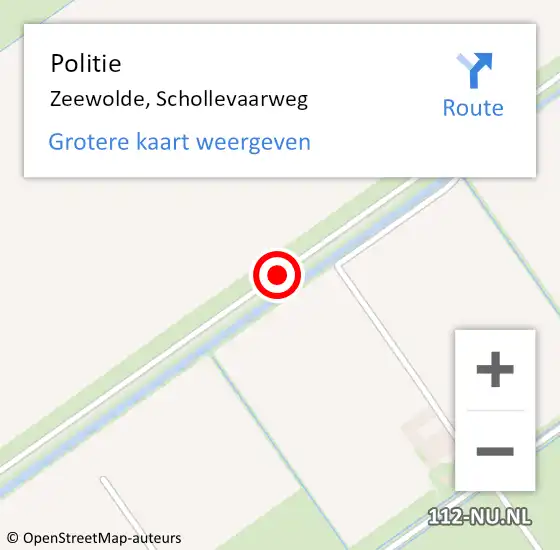 Locatie op kaart van de 112 melding: Politie Zeewolde, Schollevaarweg op 15 april 2018 13:18