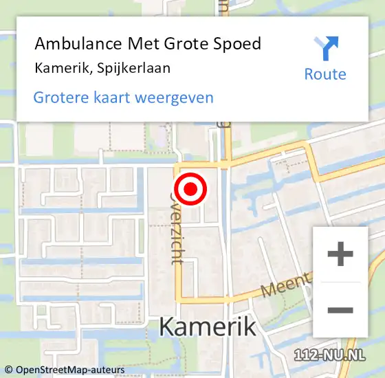 Locatie op kaart van de 112 melding: Ambulance Met Grote Spoed Naar Kamerik, Spijkerlaan op 15 april 2018 14:23