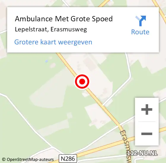 Locatie op kaart van de 112 melding: Ambulance Met Grote Spoed Naar Lepelstraat, Erasmusweg op 15 april 2018 14:38