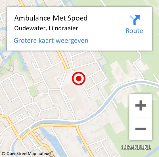 Locatie op kaart van de 112 melding: Ambulance Met Spoed Naar Oudewater, Lijndraaier op 15 april 2018 14:39