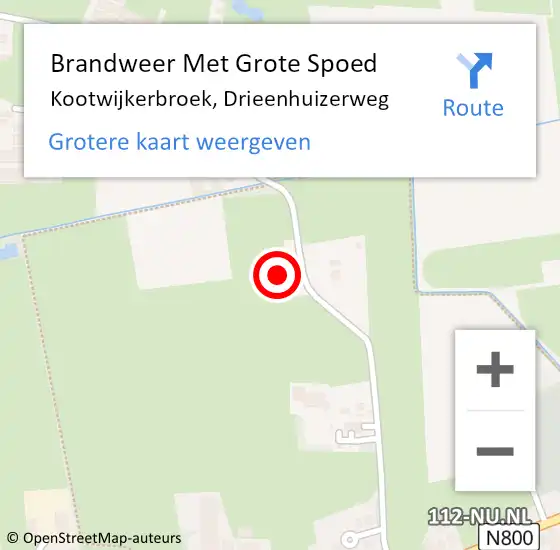 Locatie op kaart van de 112 melding: Brandweer Met Grote Spoed Naar Kootwijkerbroek, Drieenhuizerweg op 15 april 2018 15:32