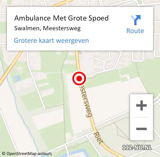 Locatie op kaart van de 112 melding: Ambulance Met Grote Spoed Naar Swalmen, Meestersweg op 15 april 2018 15:34