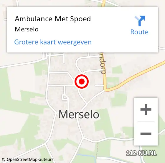 Locatie op kaart van de 112 melding: Ambulance Met Spoed Naar Merselo op 15 april 2018 15:37