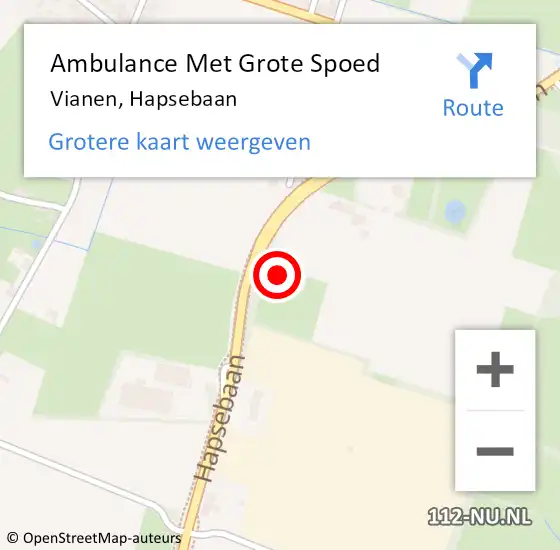 Locatie op kaart van de 112 melding: Ambulance Met Grote Spoed Naar Vianen, Hapsebaan op 15 april 2018 15:58