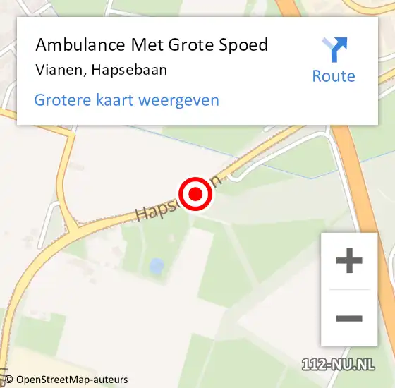 Locatie op kaart van de 112 melding: Ambulance Met Grote Spoed Naar Vianen, Hapsebaan op 15 april 2018 15:59