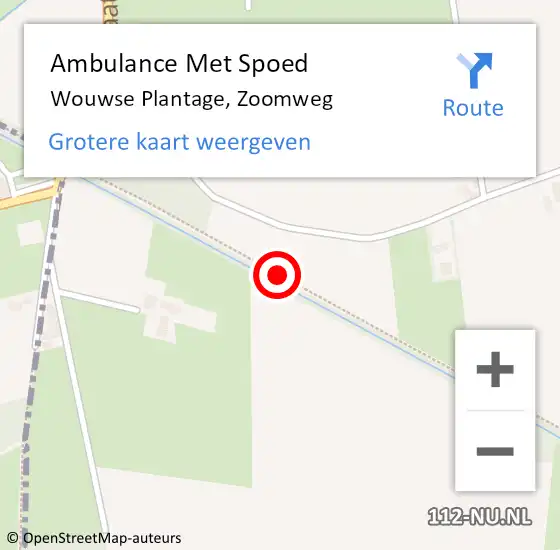 Locatie op kaart van de 112 melding: Ambulance Met Spoed Naar Wouwse Plantage, Zoomweg op 15 april 2018 16:14
