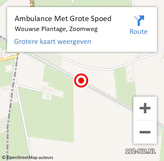 Locatie op kaart van de 112 melding: Ambulance Met Grote Spoed Naar Wouwse Plantage, Zoomweg op 15 april 2018 16:15