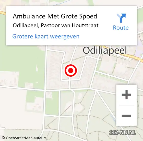 Locatie op kaart van de 112 melding: Ambulance Met Grote Spoed Naar Odiliapeel, Pastoor van Houtstraat op 15 april 2018 16:19