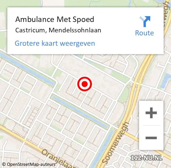 Locatie op kaart van de 112 melding: Ambulance Met Spoed Naar Castricum, Mendelssohnlaan op 15 april 2018 17:11