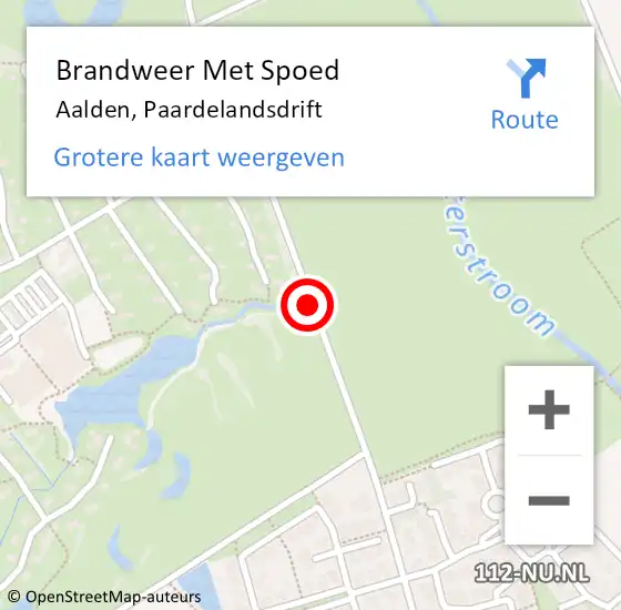 Locatie op kaart van de 112 melding: Brandweer Met Spoed Naar Aalden, Paardelandsdrift op 15 april 2018 19:29