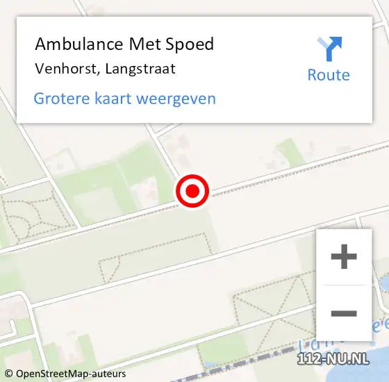 Locatie op kaart van de 112 melding: Ambulance Met Spoed Naar Venhorst, Langstraat op 15 april 2018 20:22