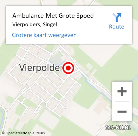 Locatie op kaart van de 112 melding: Ambulance Met Grote Spoed Naar Vierpolders, Singel op 22 februari 2014 09:19