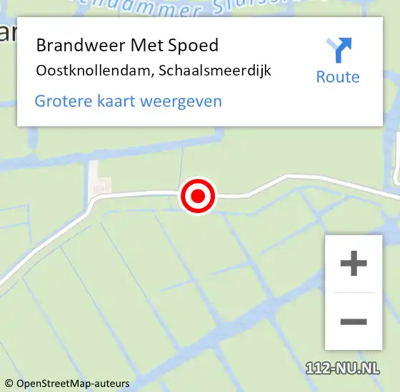 Locatie op kaart van de 112 melding: Brandweer Met Spoed Naar Oostknollendam, Schaalsmeerdijk op 15 april 2018 21:56