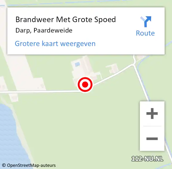 Locatie op kaart van de 112 melding: Brandweer Met Grote Spoed Naar Darp, Paardeweide op 15 april 2018 23:23