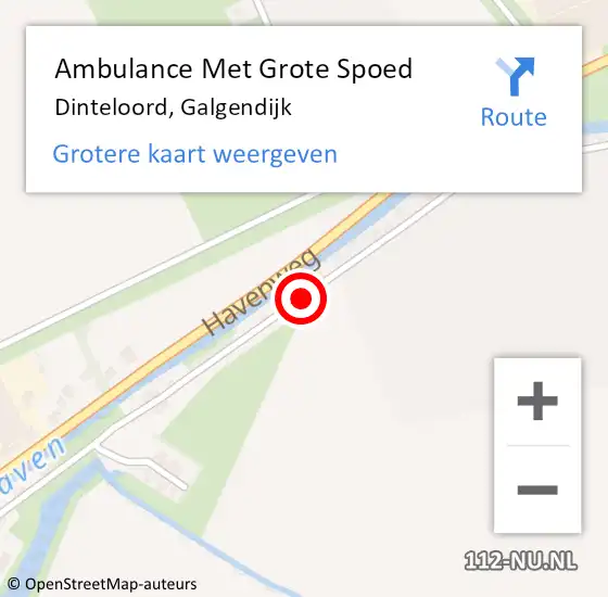 Locatie op kaart van de 112 melding: Ambulance Met Grote Spoed Naar Dinteloord, Galgendijk op 16 april 2018 00:12