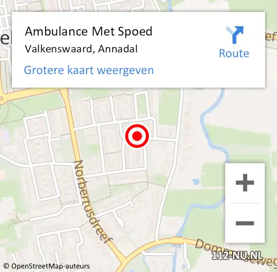 Locatie op kaart van de 112 melding: Ambulance Met Spoed Naar Valkenswaard, Annadal op 16 april 2018 01:00