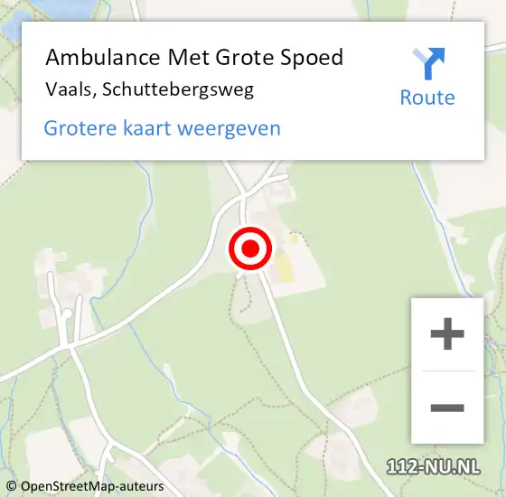 Locatie op kaart van de 112 melding: Ambulance Met Grote Spoed Naar Vaals, Schuttebergsweg op 16 april 2018 04:32