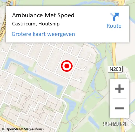 Locatie op kaart van de 112 melding: Ambulance Met Spoed Naar Castricum, Houtsnip op 16 april 2018 05:35