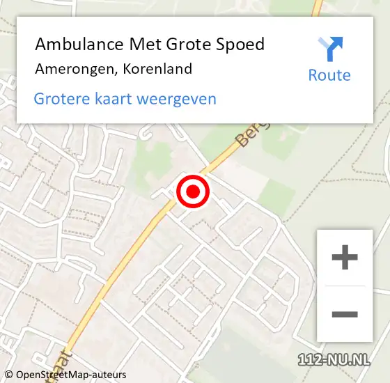 Locatie op kaart van de 112 melding: Ambulance Met Grote Spoed Naar Amerongen, Korenland op 16 april 2018 05:44