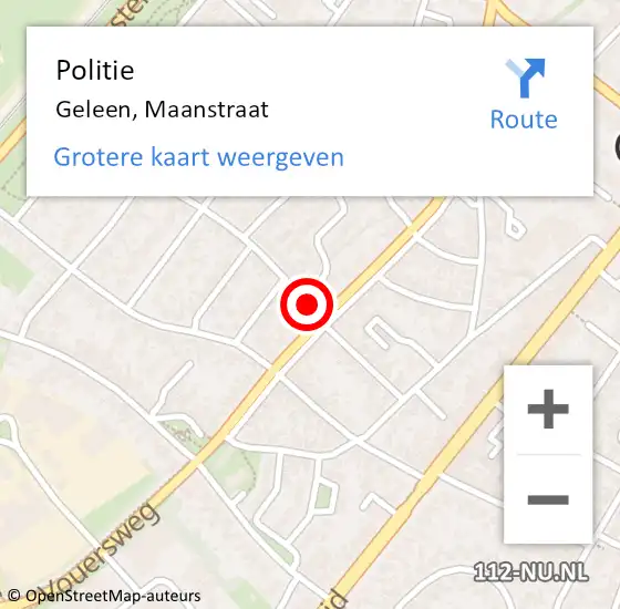 Locatie op kaart van de 112 melding: Politie Geleen, Maanstraat op 16 april 2018 06:10