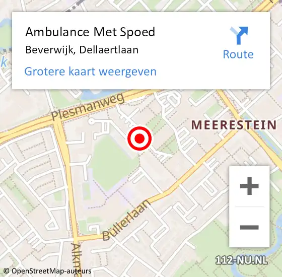 Locatie op kaart van de 112 melding: Ambulance Met Spoed Naar Beverwijk, Dellaertlaan op 16 april 2018 06:24
