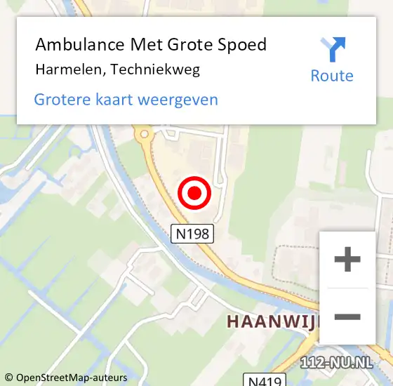 Locatie op kaart van de 112 melding: Ambulance Met Grote Spoed Naar Harmelen, Techniekweg op 16 april 2018 08:02