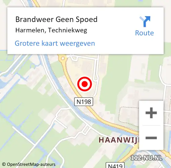 Locatie op kaart van de 112 melding: Brandweer Geen Spoed Naar Harmelen, Techniekweg op 16 april 2018 08:06