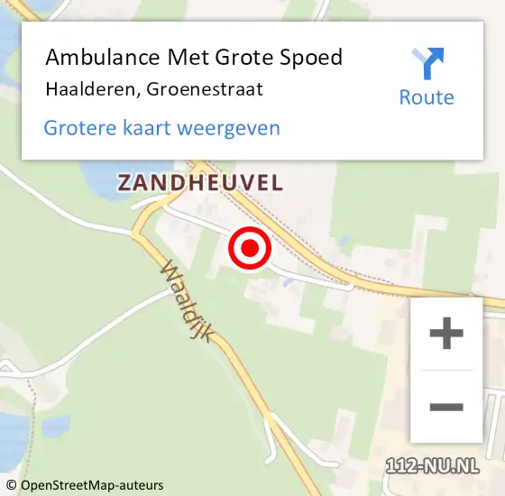 Locatie op kaart van de 112 melding: Ambulance Met Grote Spoed Naar Haalderen, Groenestraat op 16 april 2018 08:12